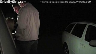 Beautiful blonde has group sex in a car and gets fucked in different positions