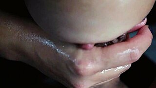 I play with my tits to make him cum on them