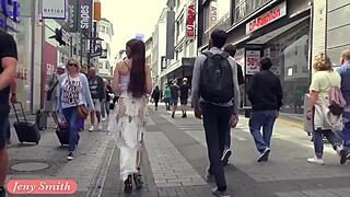 Yo, Jeny Smith struts in a see-through dress with no panties in public! 🔥