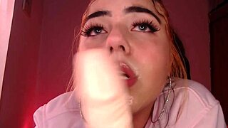 Egirl drools over cock in wild ahegao blowjob