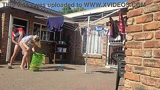 old cuckold watches troubled man fuck his wife doggystyle outdoors