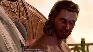 Baldur's Gate 3 naked gay romance with Gale
