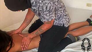 Horny stepsister enjoys that massage session