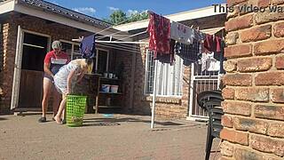 old cuckold watches troubled man fuck his wife doggystyle outdoors