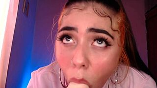 Egirl drools over cock in wild ahegao blowjob