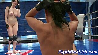 i wrestle and lick my lesbian babe's pussy with toys