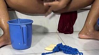 Shower time for a pretty woman and a solo pleasure experience