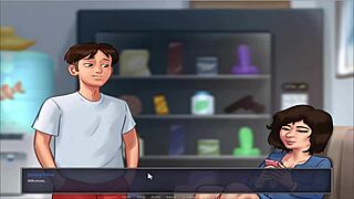 Detailed Scene From Summer Time Saga UNC Part 15 In Anime Style.