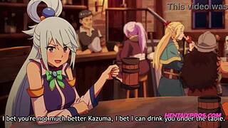 Sis' wet pussy prize in 3D hentai drinking game