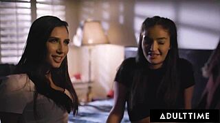 In this REALITY scene, a teen WATCHES Aidra and Kristen LICK each other