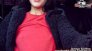 Thin german teen slut meets for car sex