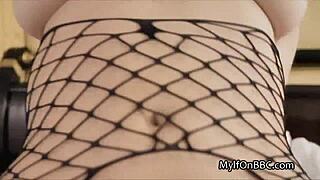 Nervous curvy MILF CHEATS with BIG BLACK COCK in TITTY FUCK reality