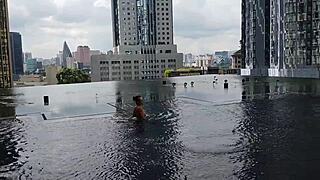 Hot Pee On Legs In Clubhouse Shower!