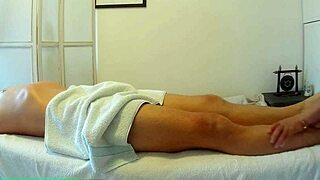 Asian masseuse gives handjob in uniform – happy ending!