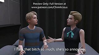 Wild Threesome With Girlfriend And Hot STEPMOM!