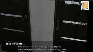 Catching elizabeth masturbating yet again, big tits on display in 3d hentai game