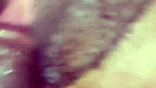 playing with the pussy close up on natural tits and big black cock