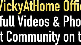 Big Boobed Milf Vicky Vette Rubs Her Wet Pussy And Sucks Dick Deepthroat.