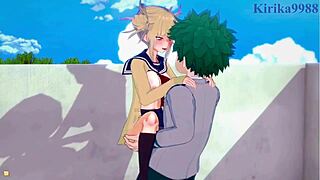 himiko toga and izuku midoriya having intense sex in my hero academia hentai