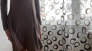 Cute Asian Girl Masturbates Under Skirt, Sucking Fingers, Showing Pussy