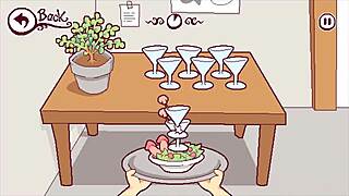 3D animated hentai featuring big-boobed futanari waitress