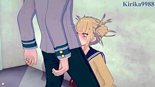himiko toga and izuku midoriya having intense sex in my hero academia hentai