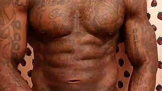 Brunette worships big black hairy cock in solo masturbation