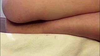 my hairy pussy pulses in close-up, real orgasm just from squeezing thighs watching porn