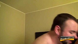 Gay bears engage in rough barebacking with blowjobs and rimming.