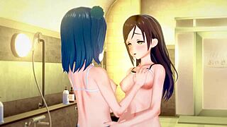 Teen lesbian riko and yoshiko reach orgasm in anime