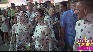 Fantasy Fest Street Flashing Sluts Show Off in Public High Quality