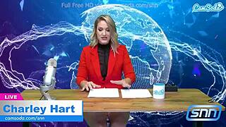 Camsoda - Hot Milf Masturbates and Rides Sybian During Live News Broadcast