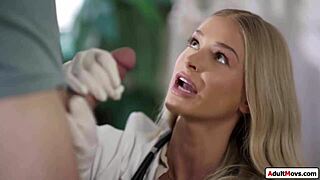 busty doctor gets licked by patient