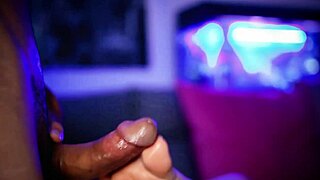 Blonde Teen with Cute Face Gives Her Boyfriend a Teasing Footjob in Bedroom