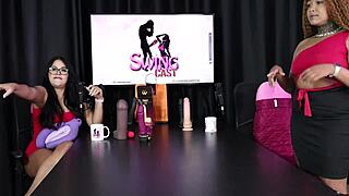 Brazilian Beauty Sucks Black Toy In Sheer Red!