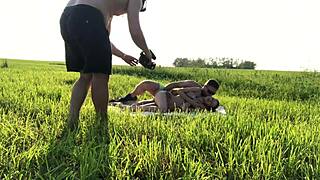 Damn, banging this skinny blonde Russian backstage is pure fire!