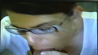 World Class Blowjob Leaves Face Covered in Hot Cum.