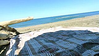 Public Handjob on Nude Beach with Big Cock Cumshot?