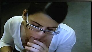 World Class Blowjob Leaves Face Covered in Hot Cum.