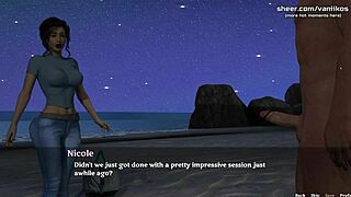 step mother's love in 3d game on beach at night