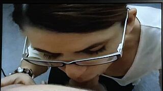 World Class Blowjob Leaves Face Covered in Hot Cum.