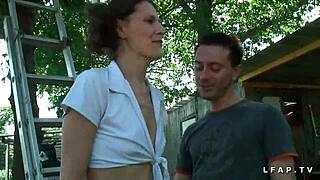 Mature French babe with small tits gets sodomized and fisted before oral cumshot