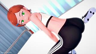 Gwen Visita La Enfermería Para Jugar Con Una Gran Polla Sin Censura Hentai Versión Adulta