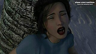 step mother's love in 3d game on beach at night