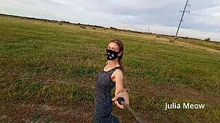 Juli Smith undressing in a field could be a voyeur’s dream