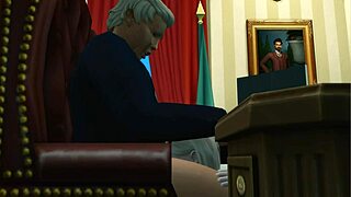 Her sister fucks Donald Trump in scandalous roleplay with blonde boss.