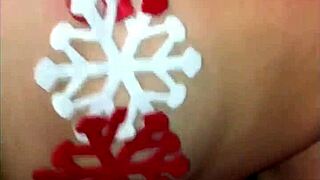 winter costume scene with big tits side fuck and doggy orgasm