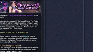 Bold groping of curvy rebel's pussy with kunai buttplug in kinky game