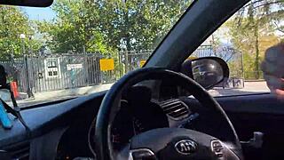 Stepsister gives sloppy blowjob and takes messy facial