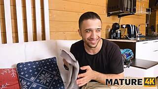 Mature Beauty Nails Sauna Boy in Steamy Shaved Pussy Action with Russian Granny Getting Wild